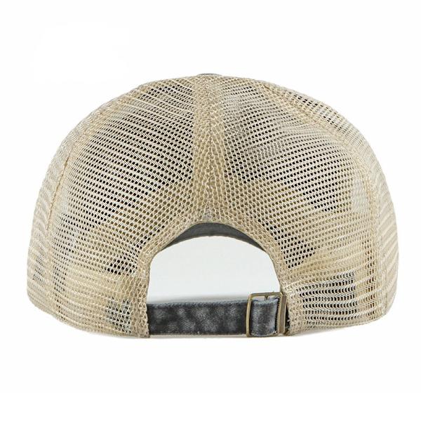 Trucker Ball Cap Mesh Beige Back Justerbar Hat Snapback 2-tons Cap 6 Panel (svart) denim