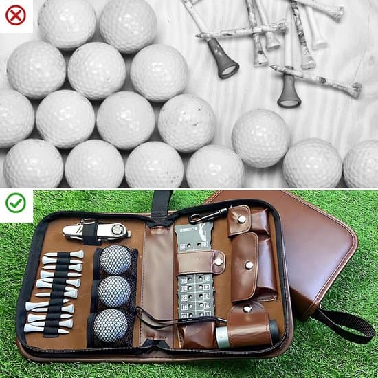Læderopbevaringstaske til golftilbehør (afstandsmåler, tees og børste) – Gave til golfspillere