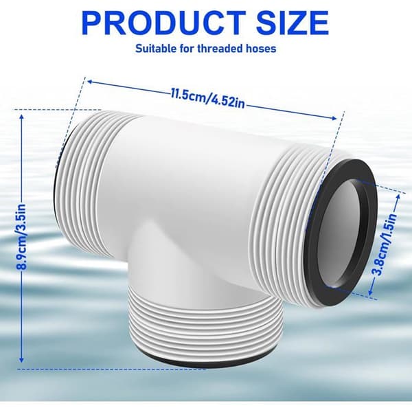 2 x 38 mm poolslangkopplingar, InteX Coleman slanganslutningssats, T-koppling, slangadapter