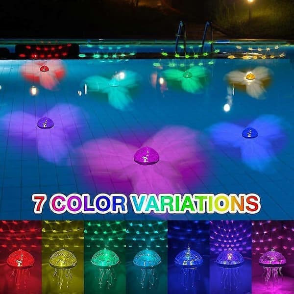 Solcellsdriven flytande poolbelysning, solcellspoolbelysning, 7 färger som ändras, solcellsdriven vattentät poolbelysning, LED-solcellspoolbelysning för pool, trädgård