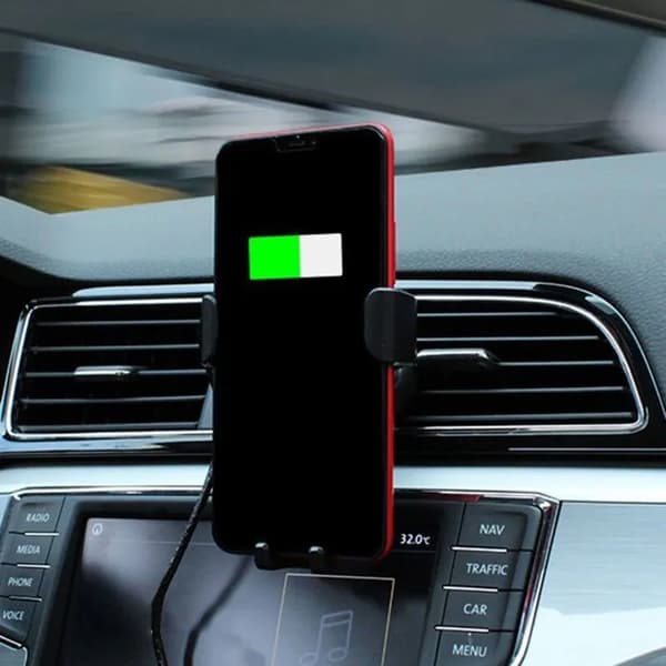 Trådløs billaderfeste for telefon – 10W hurtiglading, automatisk deteksjon – Svart