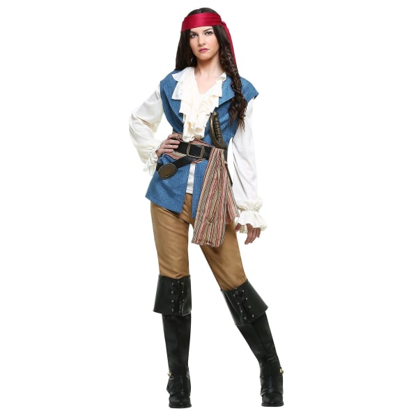 Halloween Pirate Uniform Masquerade Ball Damklänning Vuxen Pirates Of The Caribbean Kostym L