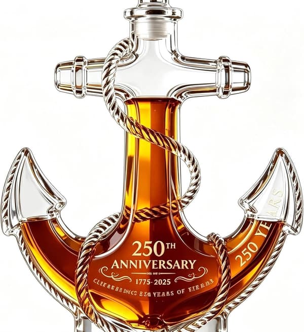 Maritim Whiskeykaraffel, 350 ml 250-års Bourbon Dekanter Dekor Minnesmerke