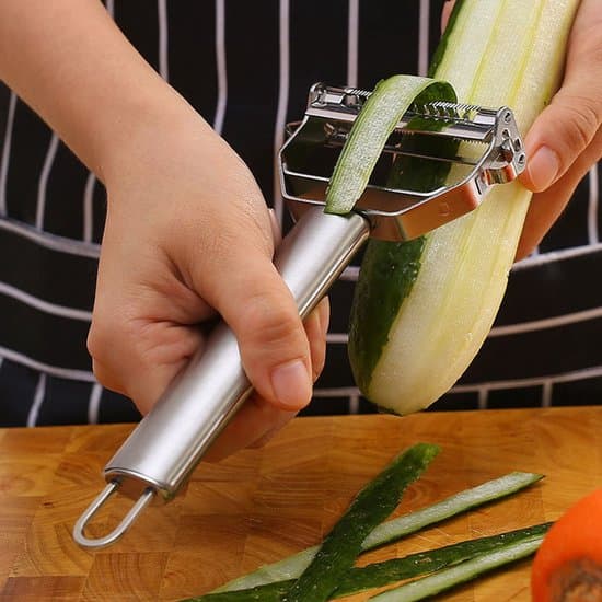 Grøntsagsskræller i rustfrit stål - Dobbelt-hoved melonhøvl - Multifunktionel frugt- og grøntsagsskræller