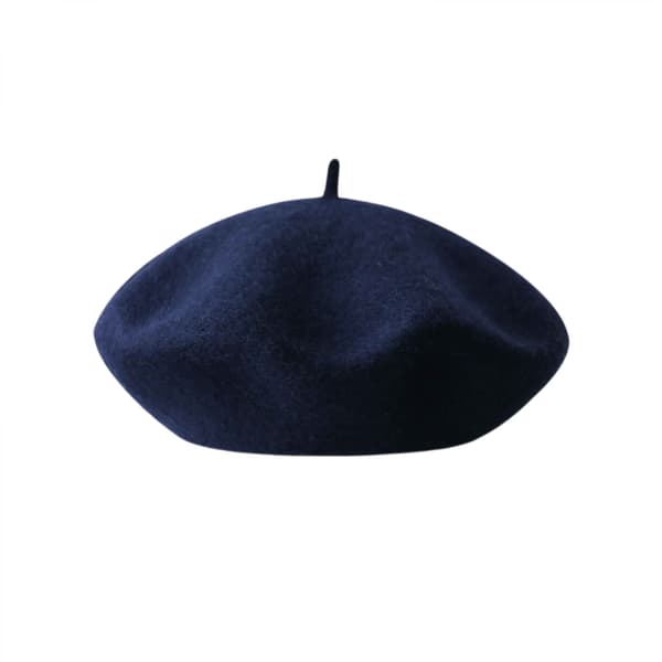Ull Basker Hat, Enfärgad Fransk Stil Vinter Varm Cap för