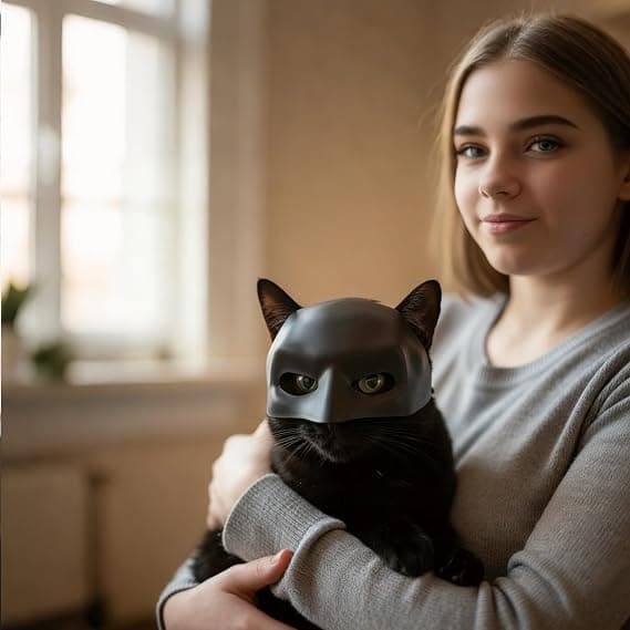 Kattemaske, Halloween kjæledyrkostyme tilbehør, medium B