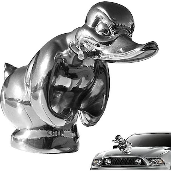 Angry Duck Hood Ornament, Legering 3d Funny Duck Hood Ornament Car Bonnet Ornament, Självhäftande Duck Car Emblem, Metal Duck Staty