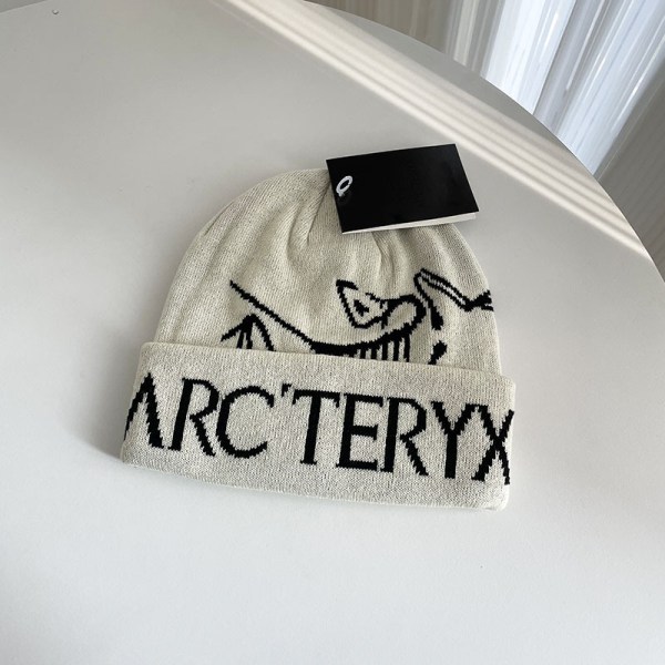 Arcteryx Utomhus Höst Och Vinter Varm Ski Öronskydd Vild Mode Stickad Mössa apricot