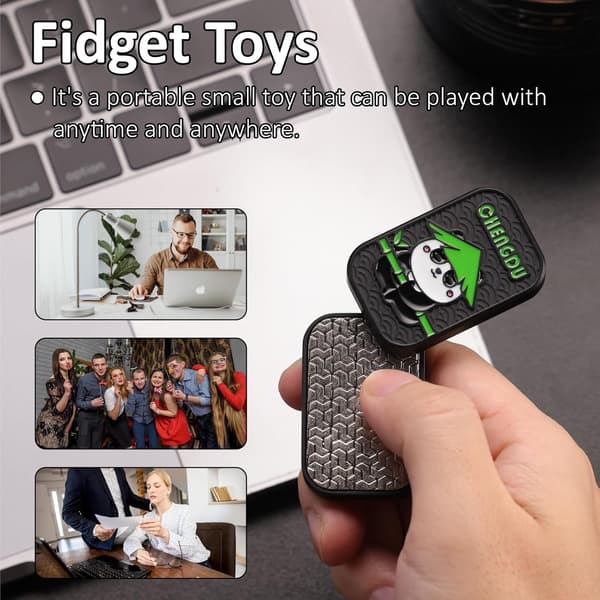 Fidget Slider Fidget Legetøj Voksne Metal Fidget Slider Magnetisk EDC Haptisk Fidget Legetøj til Voksne (Mat Sort)