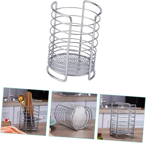 Vask Opvaskestativ Spisepindeholder Rustfrit Stål Spisepindestativ Bordbestik Organizer