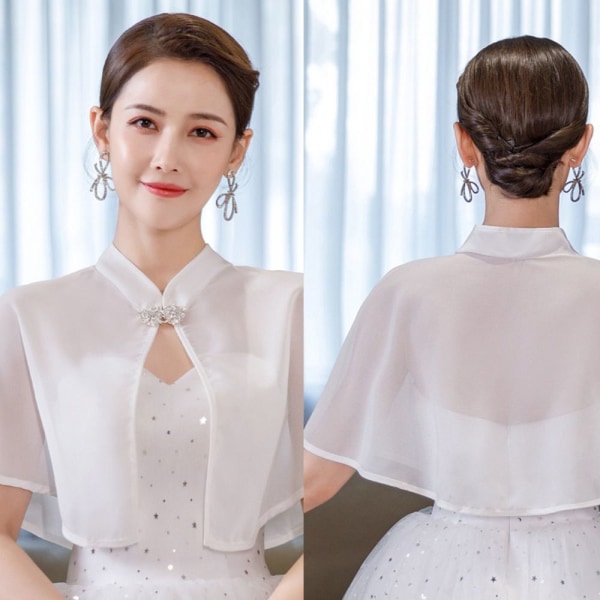 Bride Cape Chiffong Sjal GRÅ grey