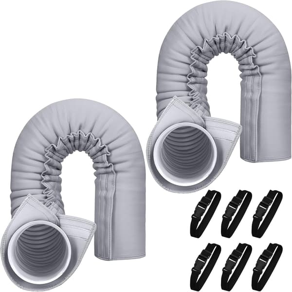 2-pack bärbara AC-slanghylsor, bärbar luftkonditioneringsslangskydd, passar för 5\" & 5.9\" diameter avgasslang, slangventilationsskydd,