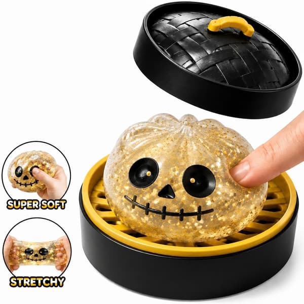 Halloween Spooky Ghost Dumpling, Dumplings Squish med Steamer Stressbolde Stressaflastning Fidget Sensorisk til Helligdags- og Fødselsdagsgaver