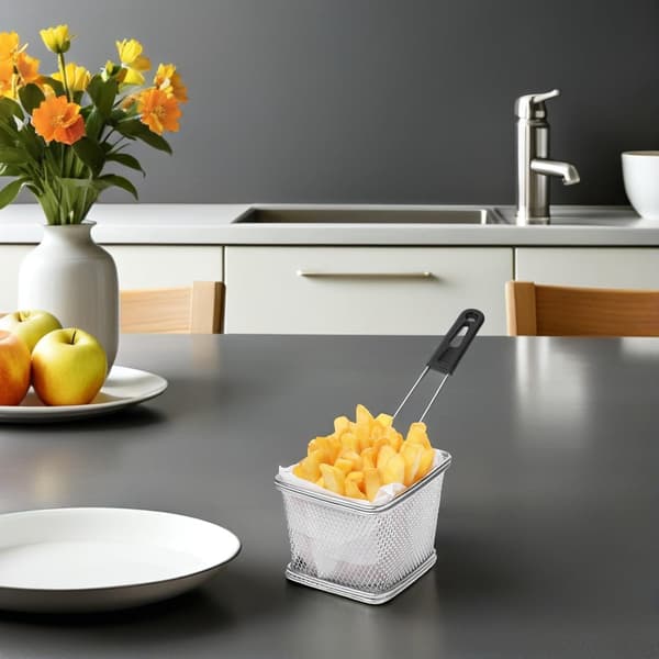 2-delt erstatningshåndtak for airfryer – avtakbart – ergonomisk – sklisikkert – tilbehør i rustfritt stål
