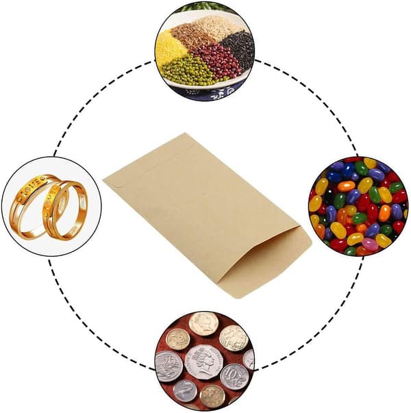 120 små kraftpapirposer 6x9cm – minipapirposer / kraftkonvolutter