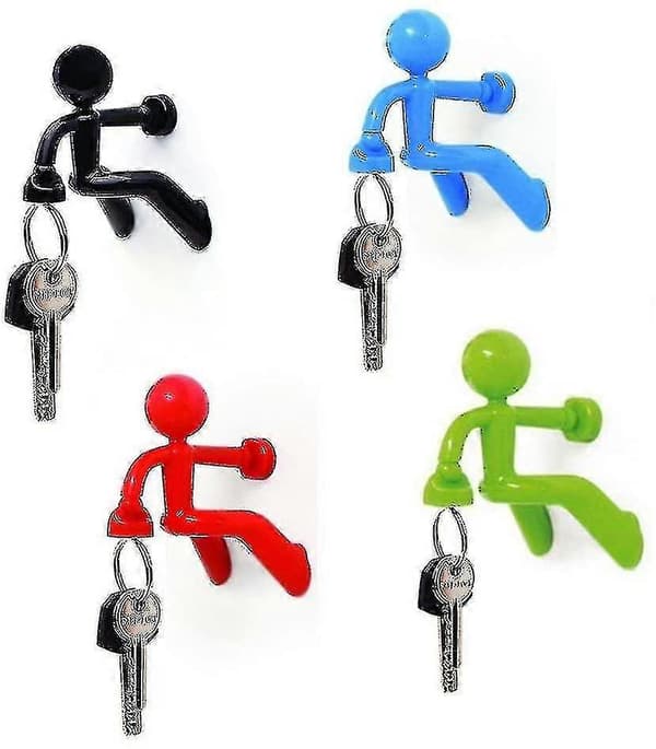 Magneettiset avaimenperäkoukut - 4 kpl - Seinäkiipeilijämies-design