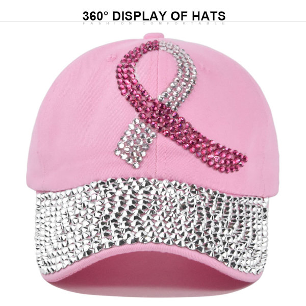 Spot Drill Cap Flash Diamond Peaked Cap Personlighet Silk Screen Peaked Cap Distressed Cap Solhatt Co8933White Adjustable
