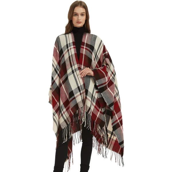 Printed tofs Poncho Cape Dam höst/vinter filt Sjal Wrap