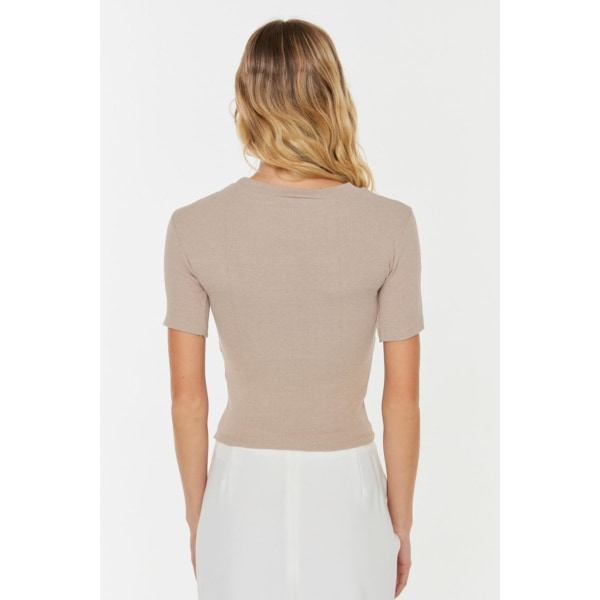 Trendyol Blus Enkel Ståkrage Standardärm Basic Brown L