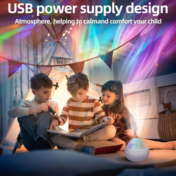 Autisme Sensorisk Lysprojektor, USB-drevet, Takprojeksjon, Beroligende Effekter, Flerfarget, Plast, Medium