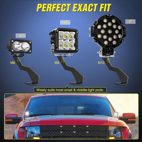 Ditch Light-fästen för Ford F-150 2004-2014, SVT Raptor 2010-2014