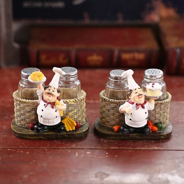 Retro kock modell prydnader harts hantverk mini kock kaffe D & kock peppar flaska prydnader miniatyr