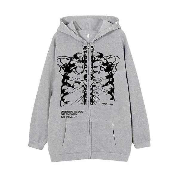 Dark Zip Hoodie Skeleton Hoodie Boned Hoodie dark black XL