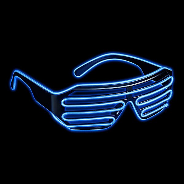 LED-partyglasögon med 3 blinkande lägen (blått ljus) Deep Blue