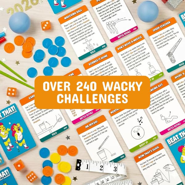 Beat That Game og Household Objects Expansion Combo Pack, Familieselskapspill for 2 spillere - Barn, voksne