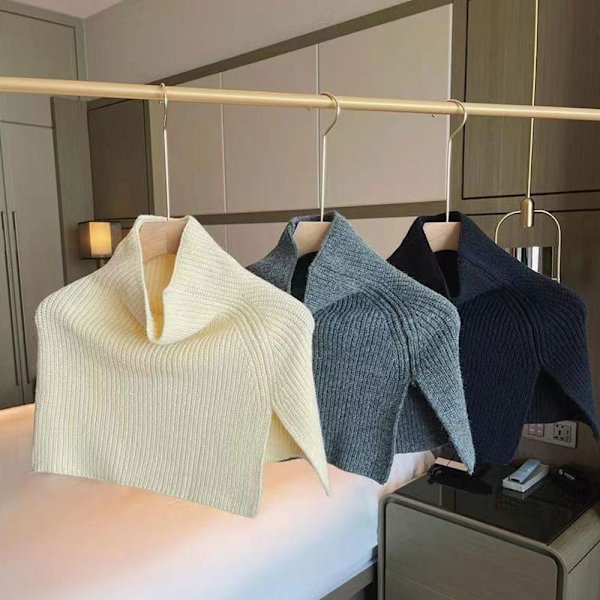 Stickad Scarf Neck Wrap Sjal GRÅ grey