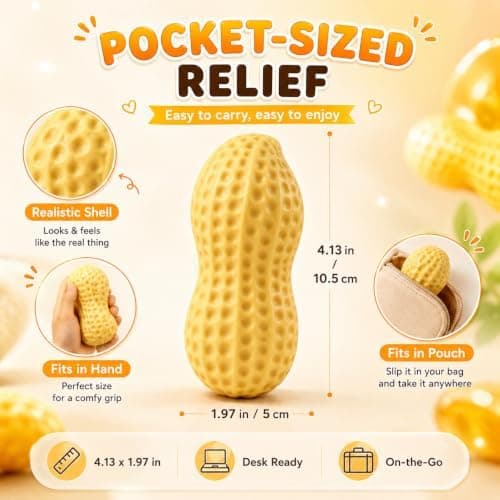 Rapea maapähkinä Squishy ASMR-helmillä täytetty, Rapeat maapähkinä Squishyt Peanut