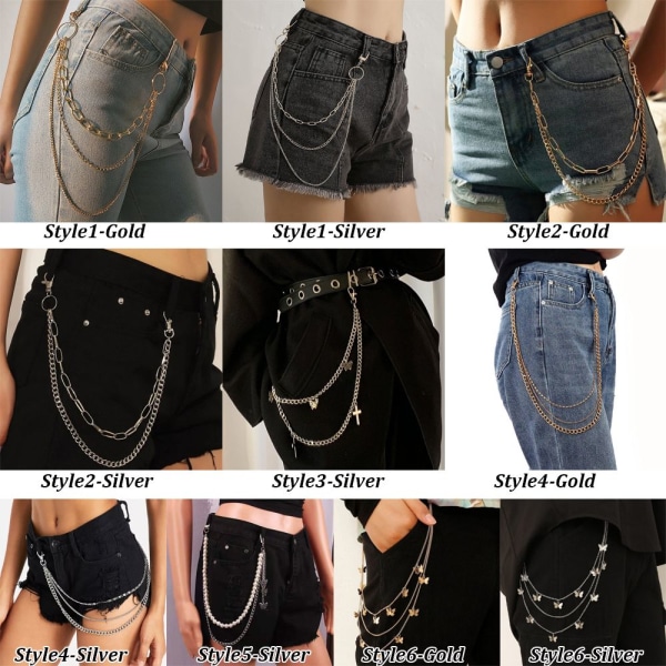 Midja Chain Byxor Chain GULD STYLE1