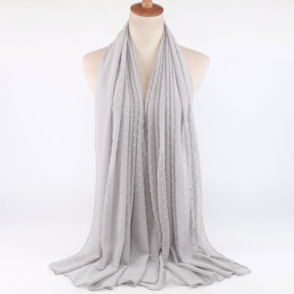 Scarfsjal för kvinnor 2022 Scarf flockande tjock chiffong Light gray