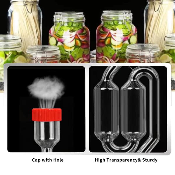 4 stk. Twin Bubble gærrørssæt, gærrør til fermentering, fermenteringsgærrør med 4 propper