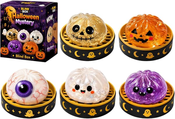 Halloween Spooky Ghost Dumpling, Dumplings Squish med Steamer Stressbolde Stressaflastning Fidget Sensorisk til Helligdags- og Fødselsdagsgaver, 5 stk.