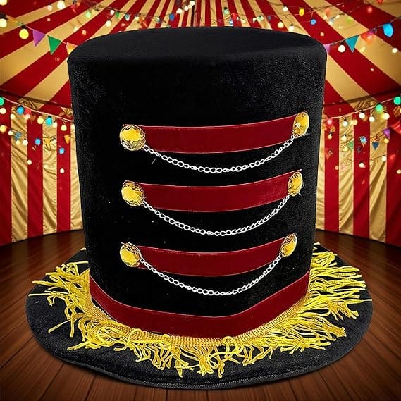 Ringmaster Top Hat Sammet Fransad Ring Leader Hatt Rolig Tofs Ring Master Hattar Cirkus Lejontämjare Kostymhattar