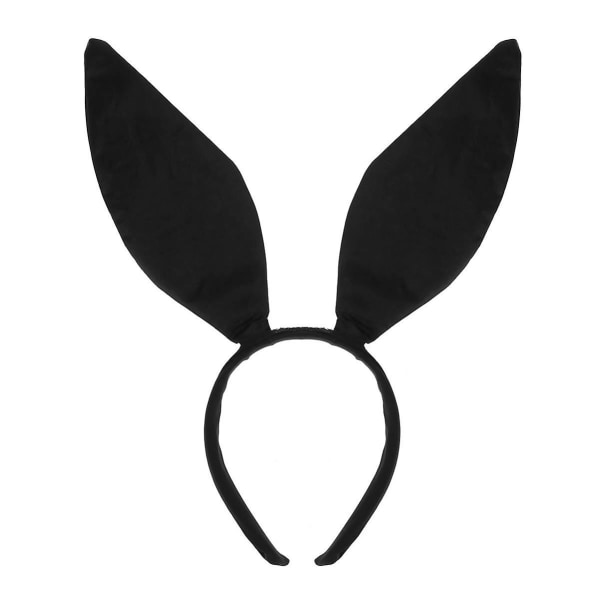 Bunny Ears Pannband Svart Kanin Öra Hårbåge Bunny Headwear För Halloween Påsk Maskeradfest Cosplay Hår（Svart）