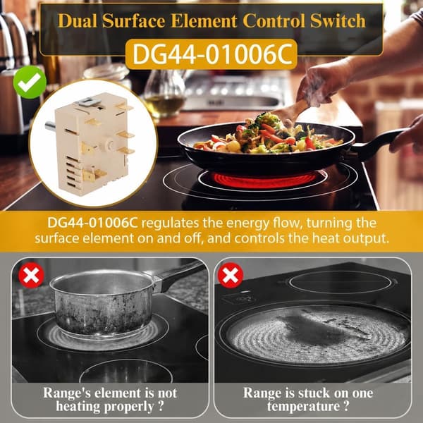 DG44-01006C Siftary Surface Infinite Switch Kompatibel med Samsung Range Surface Element Control, Infinite Switch erstatter for Samsung PER001-12D