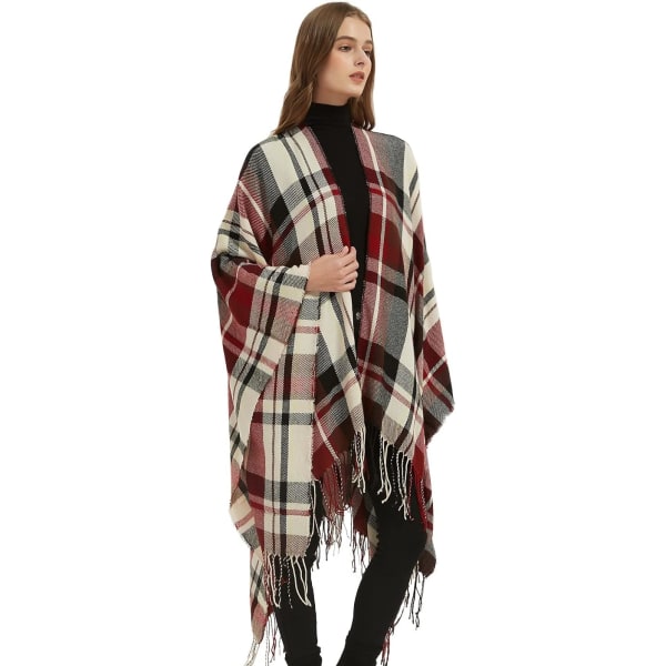 Printed tofs Poncho Cape Dam höst/vinter filt Sjal Wrap