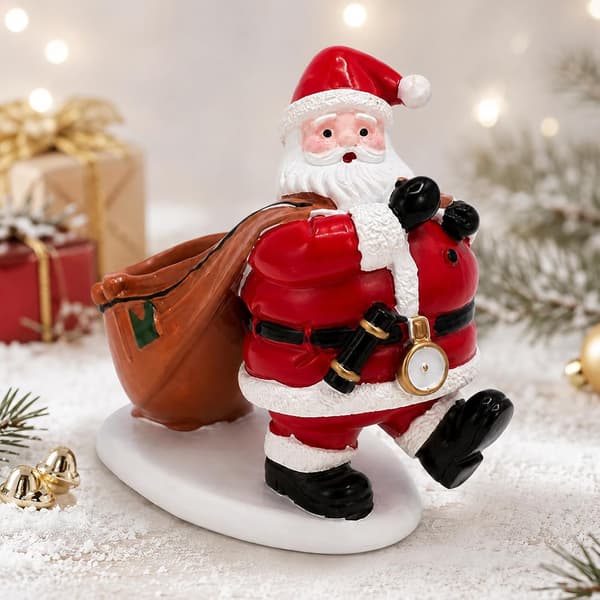 Julemandsfigur i harpiks, gavepose, opbevaring, julebordpynt, en