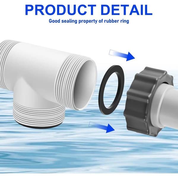 2 x 38 mm poolslangkopplingar, InteX Coleman slanganslutningssats, T-koppling, slangadapter