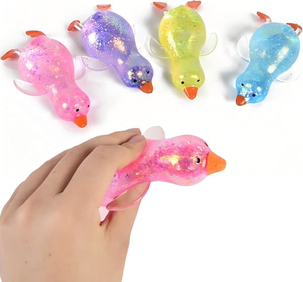 Squishy Glitter Ænder Dyr Stressbolde Stressaflastende Sanselegetøj Påskekurvfyld