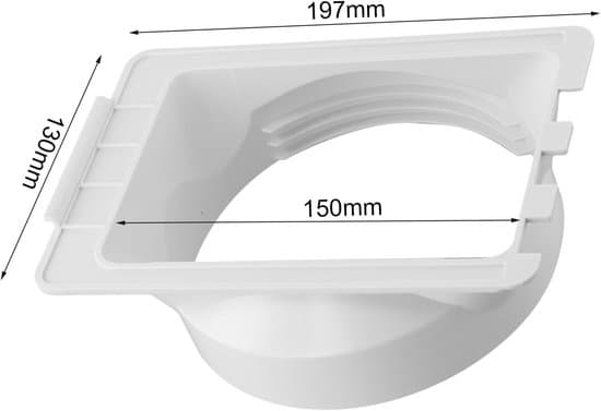Bærbar Aircondition Udstødningsslange Adapter - 150 mm - Hvid