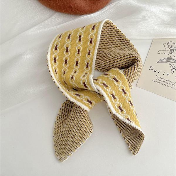 Liten Scarf Stickad Sjal Scarf KHAKI khaki
