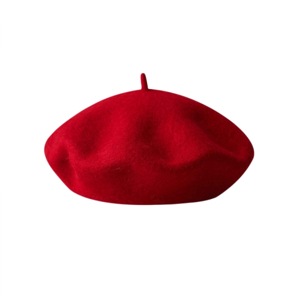 Ull Basker Hat, Enfärgad Fransk Stil Vinter Varm Cap för