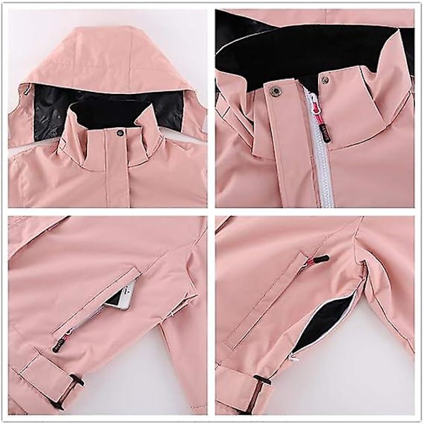 One Pieces Skiddräkter Jumpsuits Par Skidräkt Overaller Vinter utomhus Vattentäta snödräkter för snösport pink M