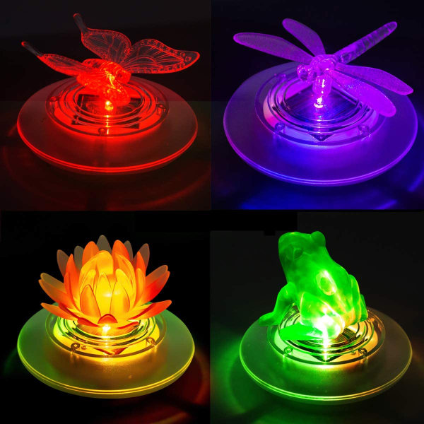Solar Pond Lights Vattentät LED RGB Solar Floating Lights Butterfly