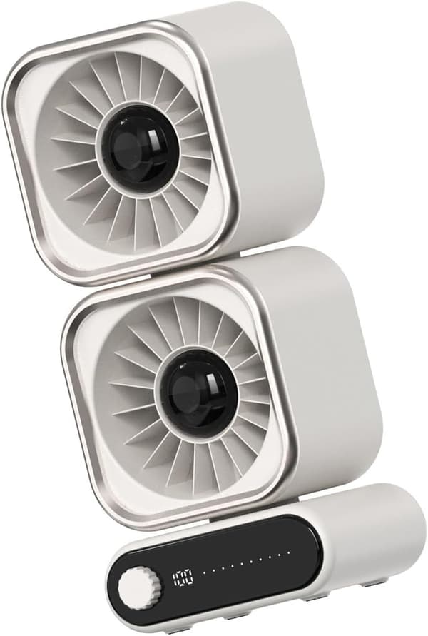 Den nya 2026 USB-skrivbordsfläkten (dubbel fläktförstärkningsdesign) har ett inbyggt 4000mAh-batteri, stöder 100 nivåer av fläkthastighetsjustering, ger tyst kylning A