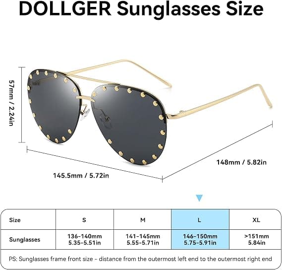 2026 Nye Dame Mode Nittede Aviator Solbriller, Metalstel, UV400 Beskyttelse