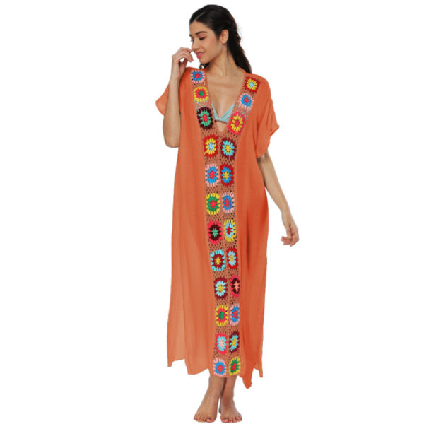 Kvinnors bohemisk klänning Badkläder Cover Up lång klänning orange
